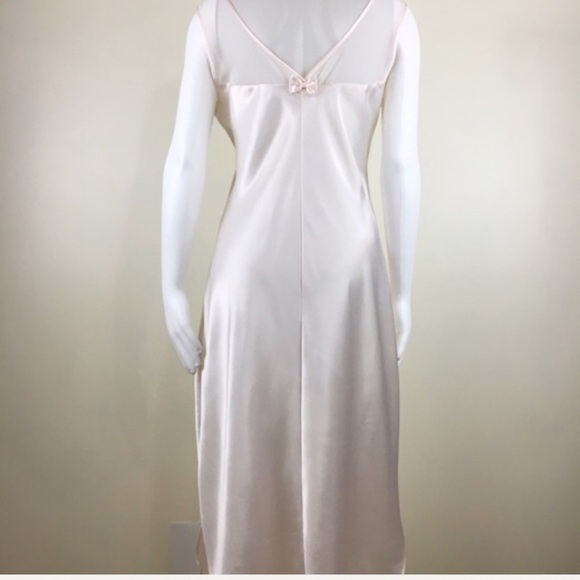Vintage Intimo Amore Pink Lace Trim Satin Nightgown Size Medium - Picture 5 of 9